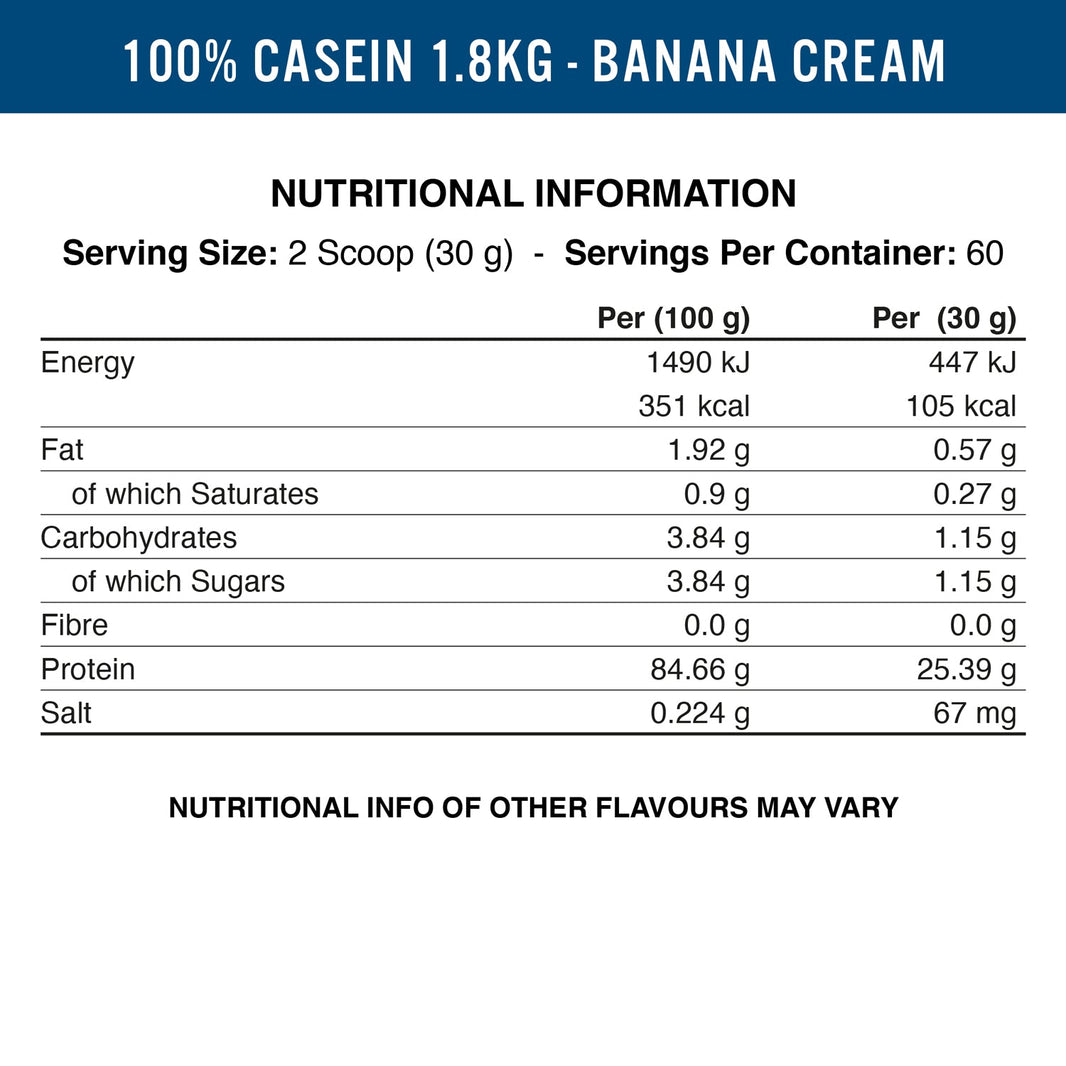 AN 100% CASEIN 1.8KG VANILLA