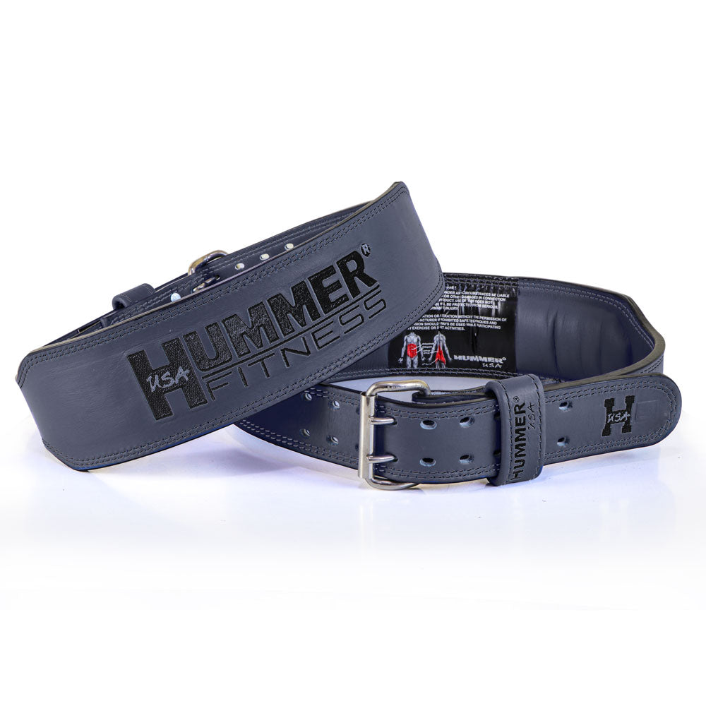 HUMMER USA Fitness 1993-01- Leather belt Grey/Blk (XL)