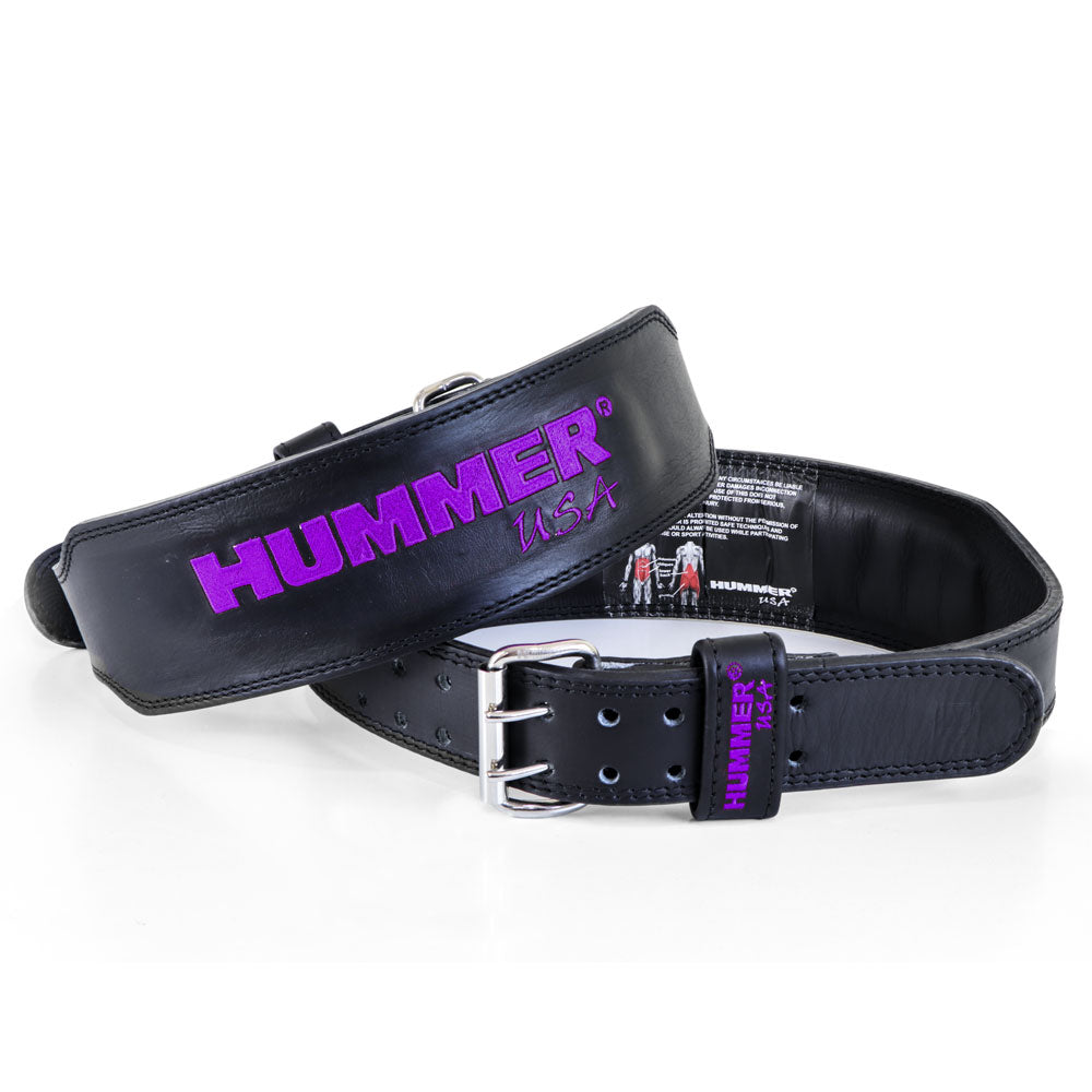 HMR USA Fitness 1993-01 حزام جلد أسود/أرجواني (صغير)