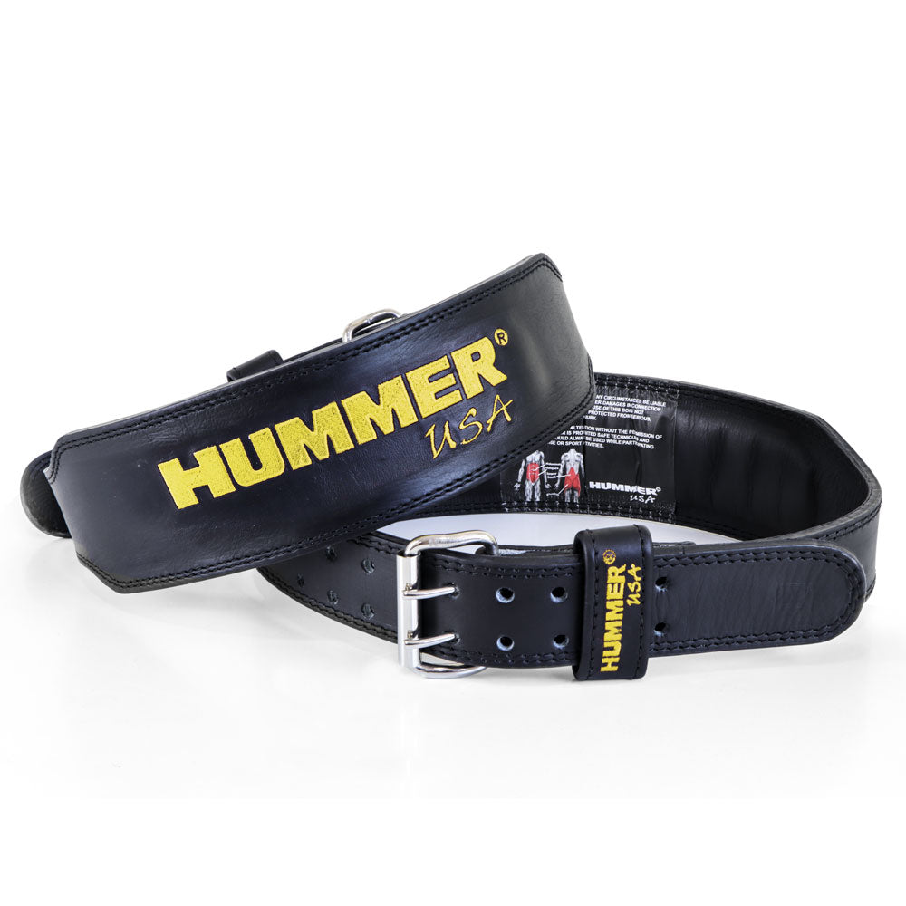 HMR USA Fitness 1993-01 حزام جلد أصفر داكن/أسود (M)