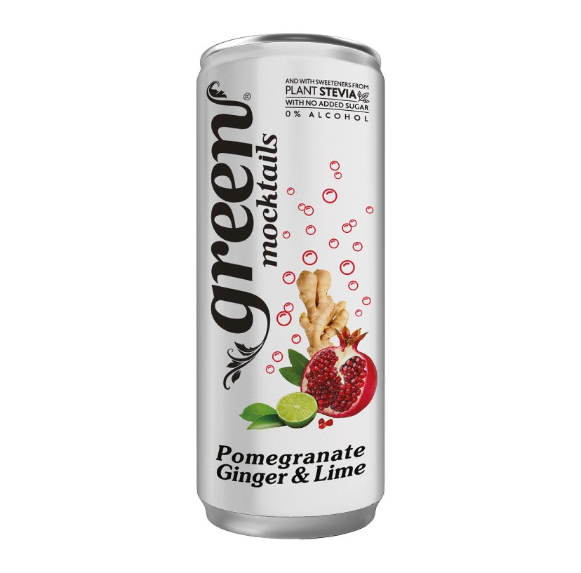 Green Mocktails – Pomegranate, Ginger & Lime