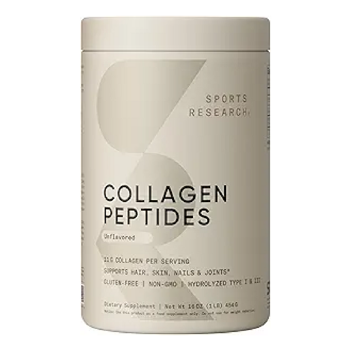 Sports Research Collagen Peptides Powder, Unflavored, Hydrolyzed Collagen