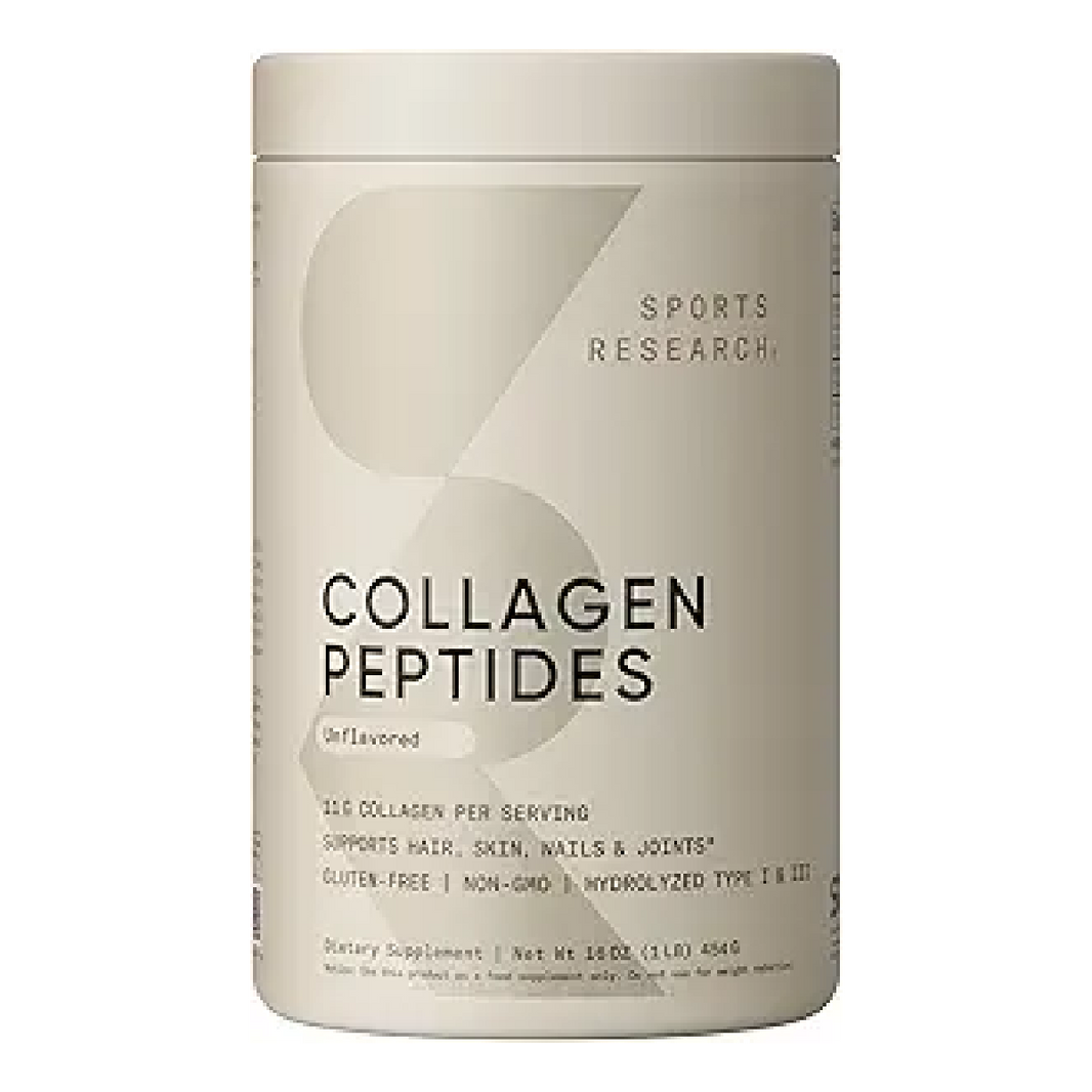 Sports Research Collagen Peptides Powder, Unflavored, Hydrolyzed Collagen