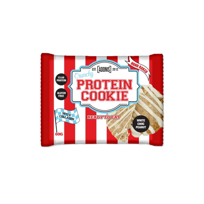 ADONIS PROTEIN COOKIE WHITE CHOC PEANUT 60GM
