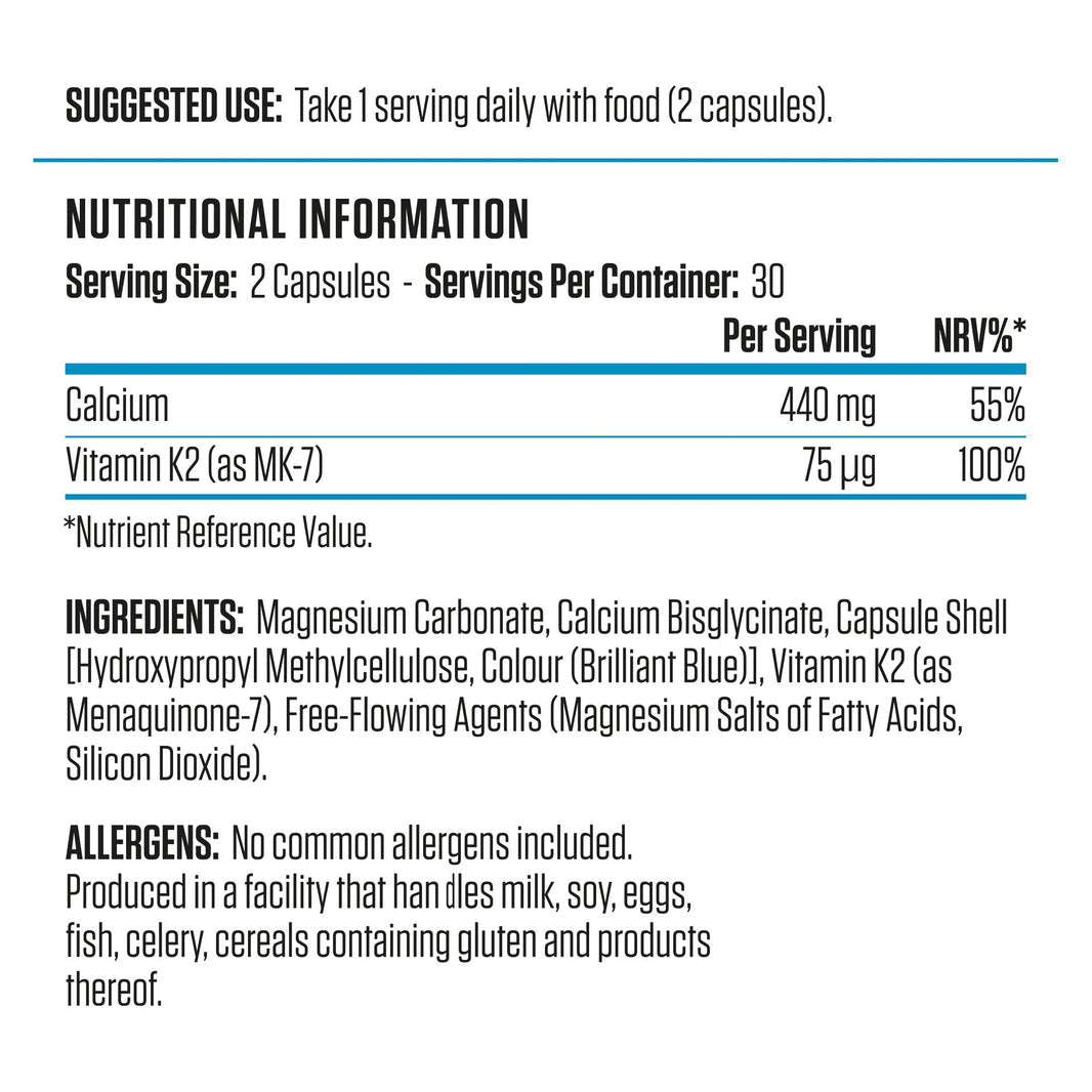 AN CALCIUM & K2 60 CAPSULES
