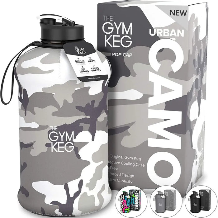 إبريق ماء ترايتان من HMR USA Fitness، سعة 2.6 لتر، أزرق