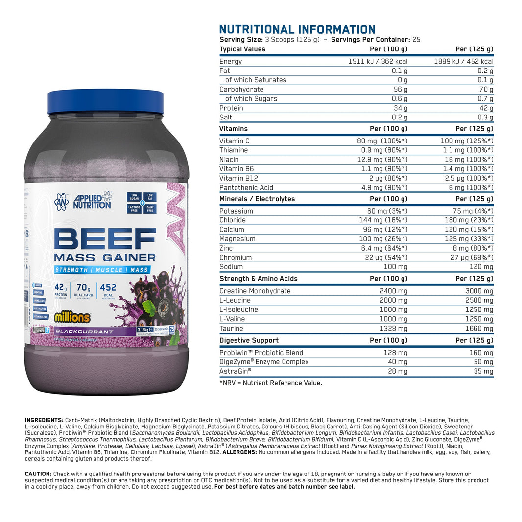 AN BEEF MASS GAINER COLA MILLIONS 3.13 KG