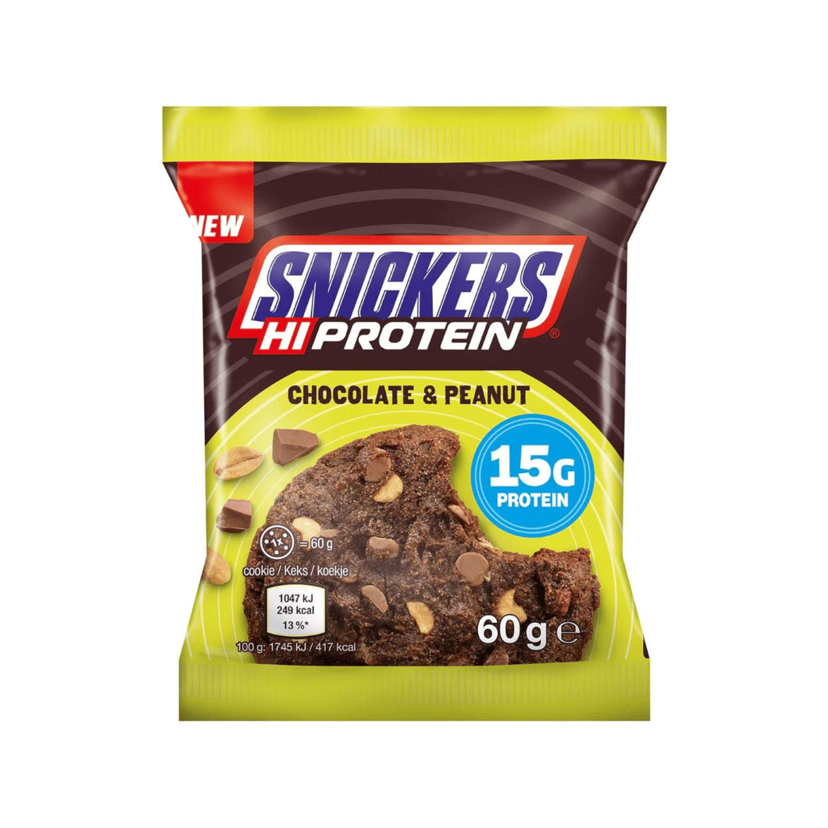Snickers Hi Protein Cookie – Chocolate & Peanut (60g)