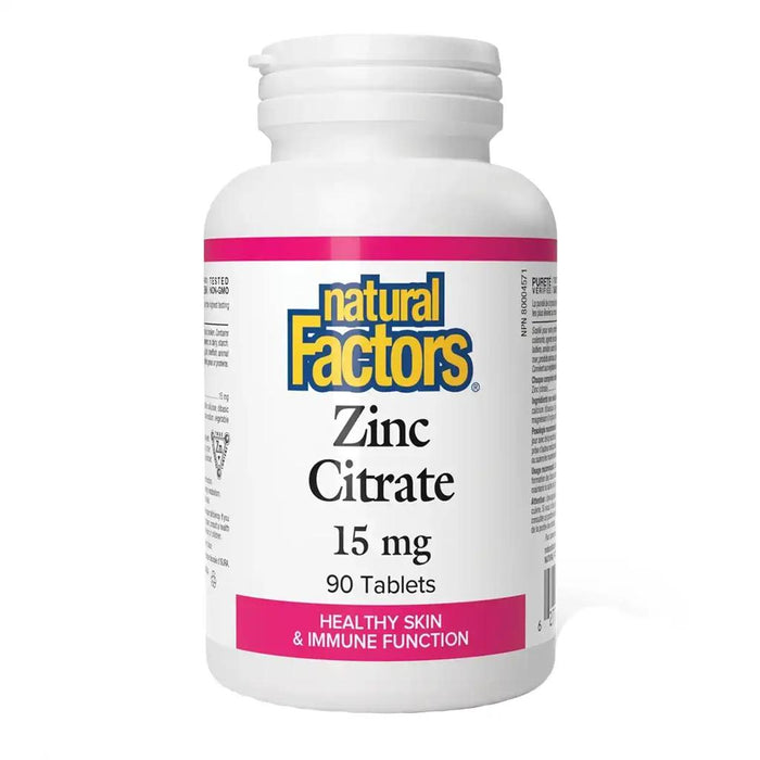 Natural Factors Zinc Citrate 15mg (90 Tablets)