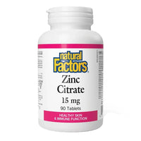 Natural Factors Zinc Citrate 15mg (90 Tablets)
