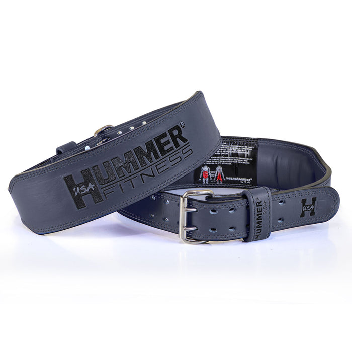 HUMMER USA Fitness 1993-01- Leather belt Grey/Blk (XL)