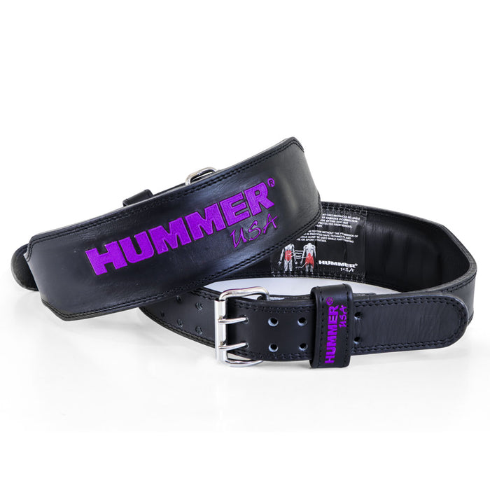 HMR USA Fitness 1993-01 حزام جلد أسود/أرجواني (صغير)