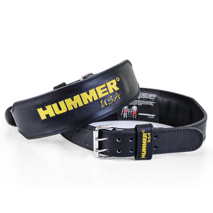 HMR USA Fitness 1993-01 حزام جلد أصفر داكن/أسود (M)