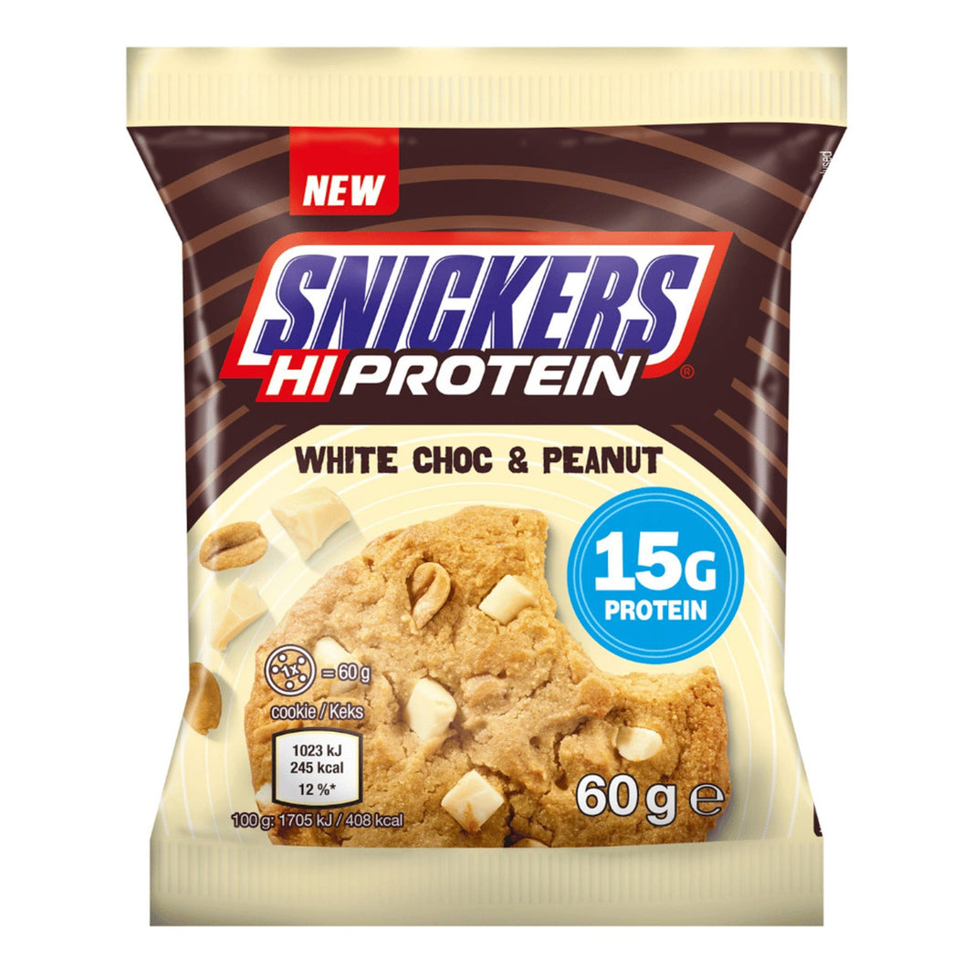 Snickers Hi Protein Cookie – White Choc & Peanut (60g)