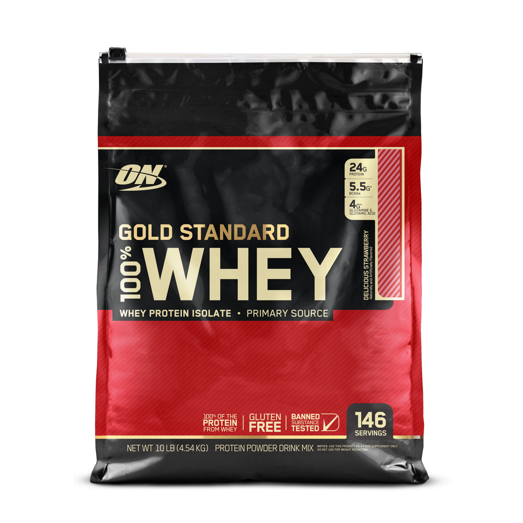 On 100% Gold Std Whey 10 Lb Delicious strawberry