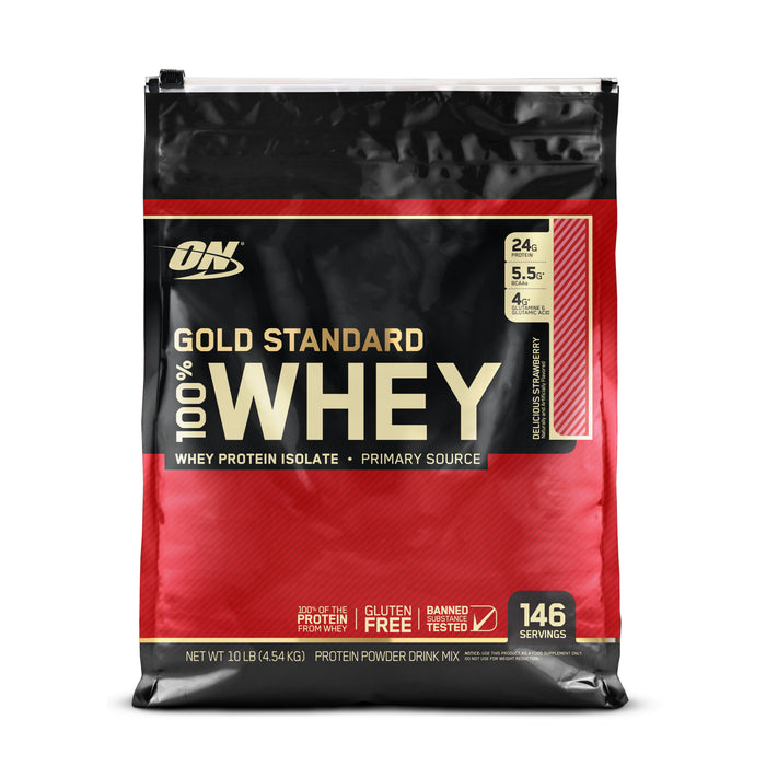On 100% Gold Std Whey 10 Lb Delicious strawberry