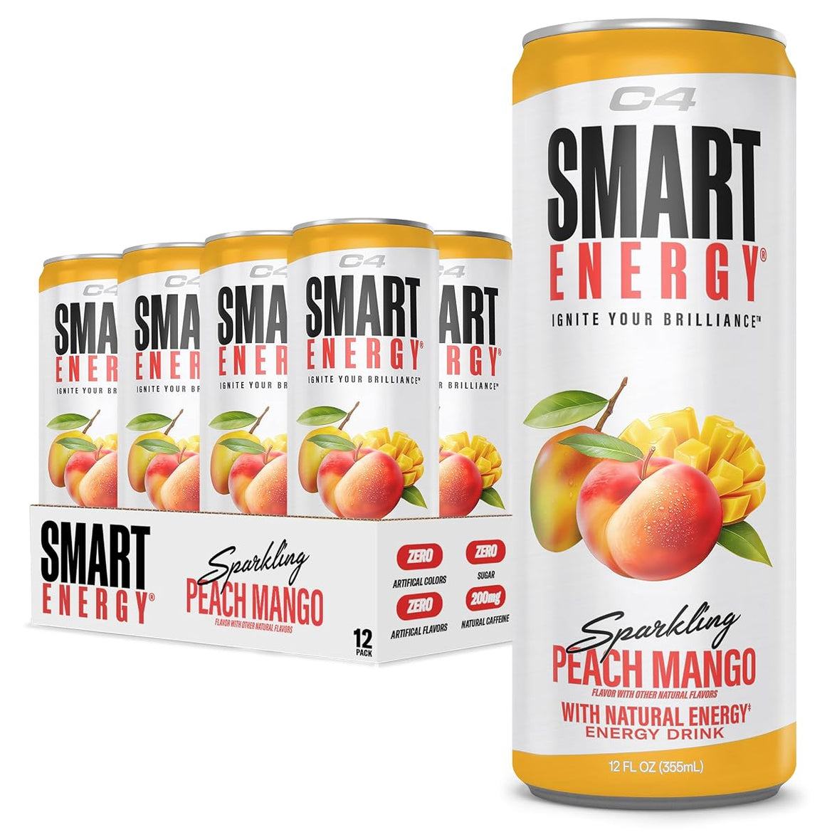 C4 SMART ENERGY 355ML SPK PEACH MANGO X 12