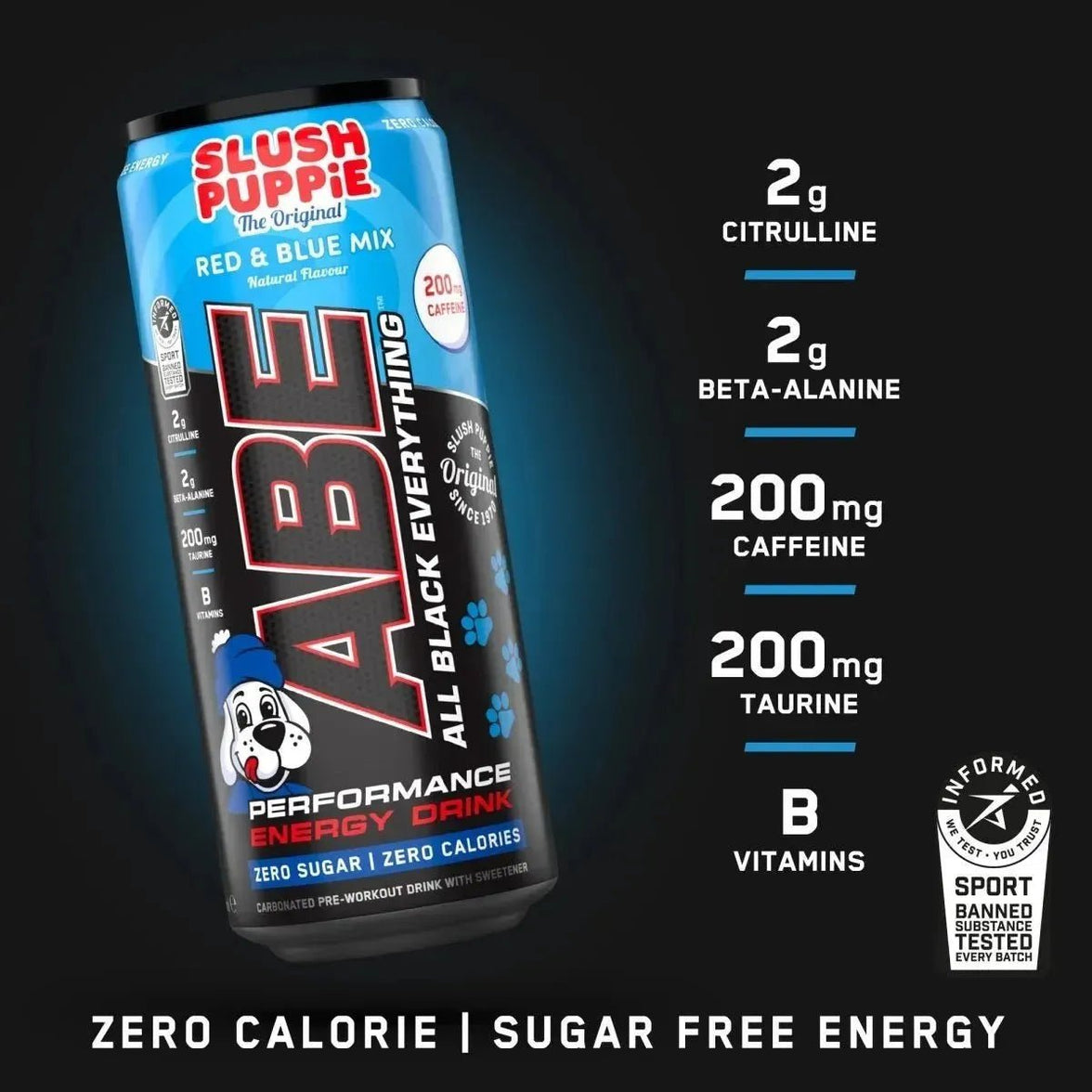 ABE Performance Energy Drink - slush puppie RED & BLUE MIX