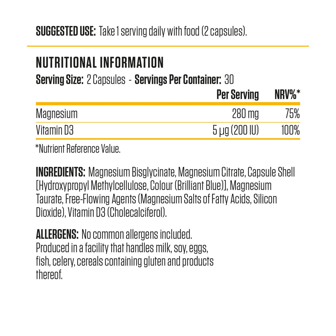 AN MAGNESIUM  & VITAMIN D3 60 CAPSULES