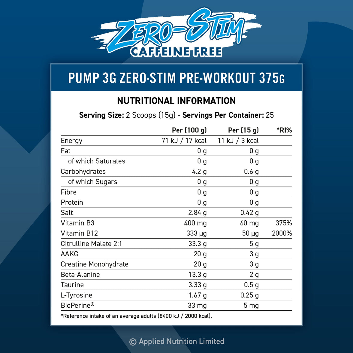AN PUMP 3G 375g ZERO ICY BLUE RAZ