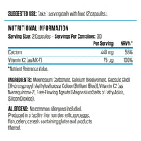 AN CALCIUM & K2 60 CAPSULES