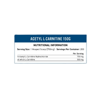 Applied Nutrition Acetyl L-Carnitine 150g Powder, 750mg Per Serving, Energy & Mental Performance Support